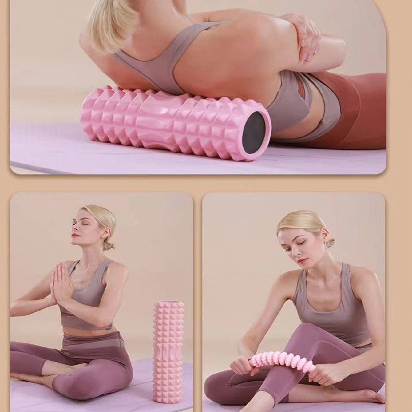 Crescent Foam Axis 45×13 cm – for yoga, fitness, and muscle relaxation.