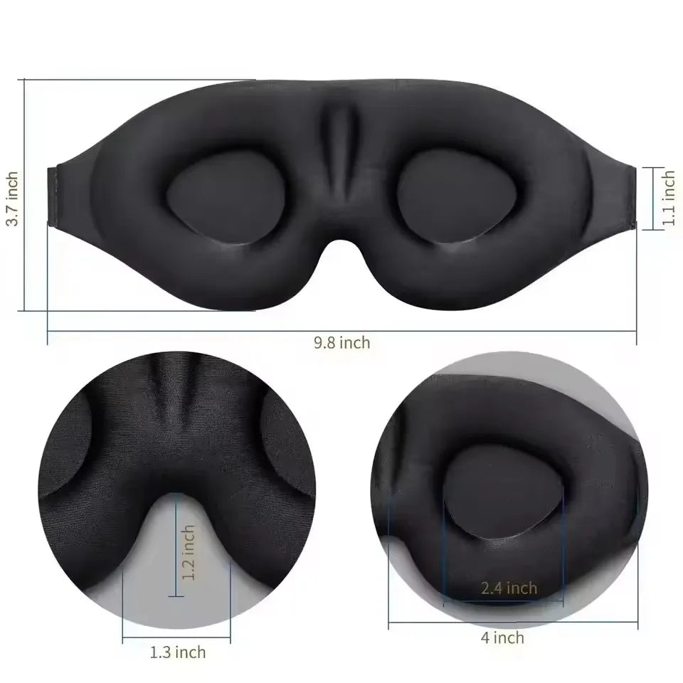 3D Sleep Eye Mask with Earplugs – Light Blocking