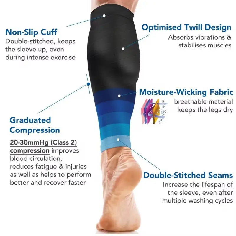 Compression Calf Sleeves – 20–30mmHg Support for Running & Recovery
