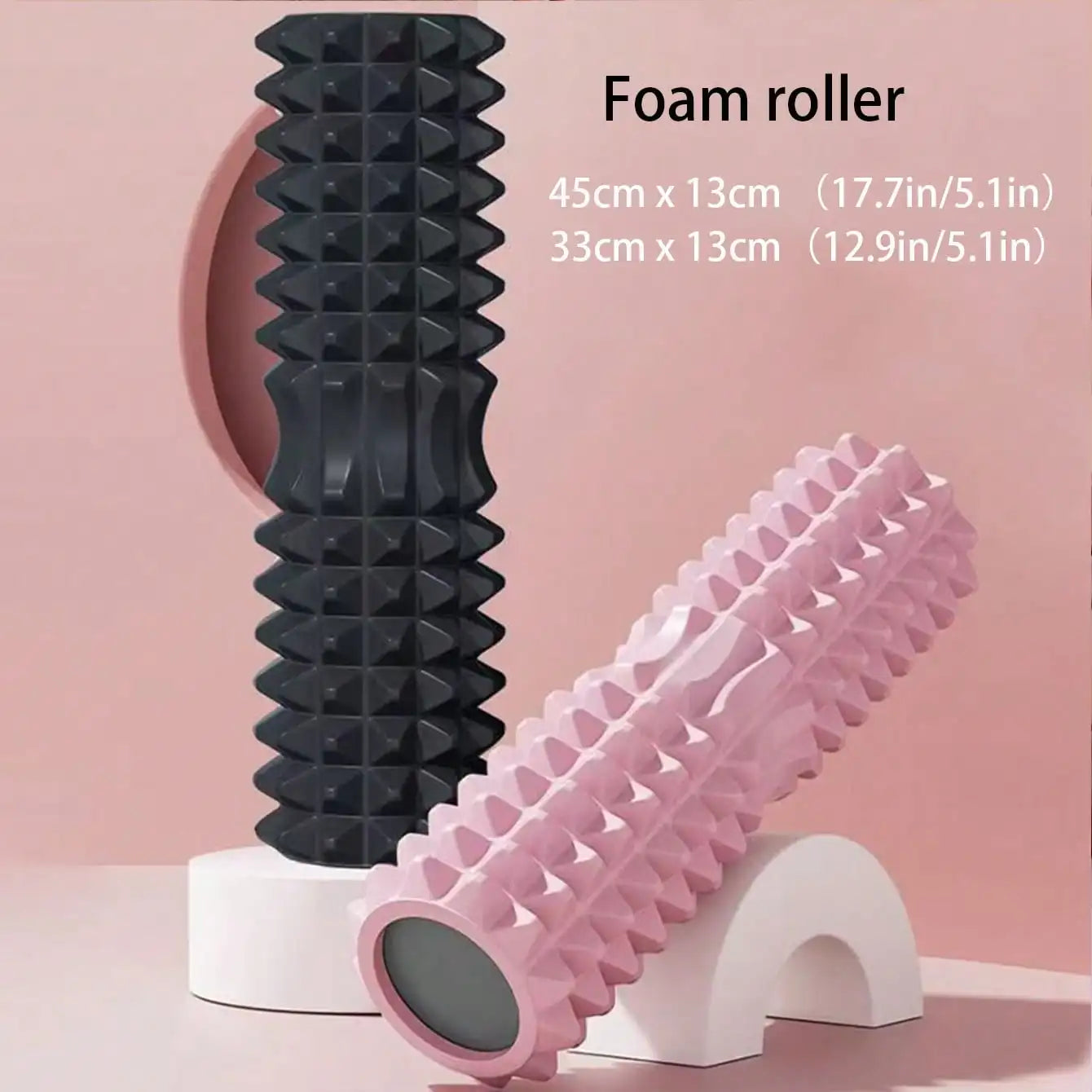 Crescent Foam Axis 45×13 cm – for yoga, fitness, and muscle relaxation.