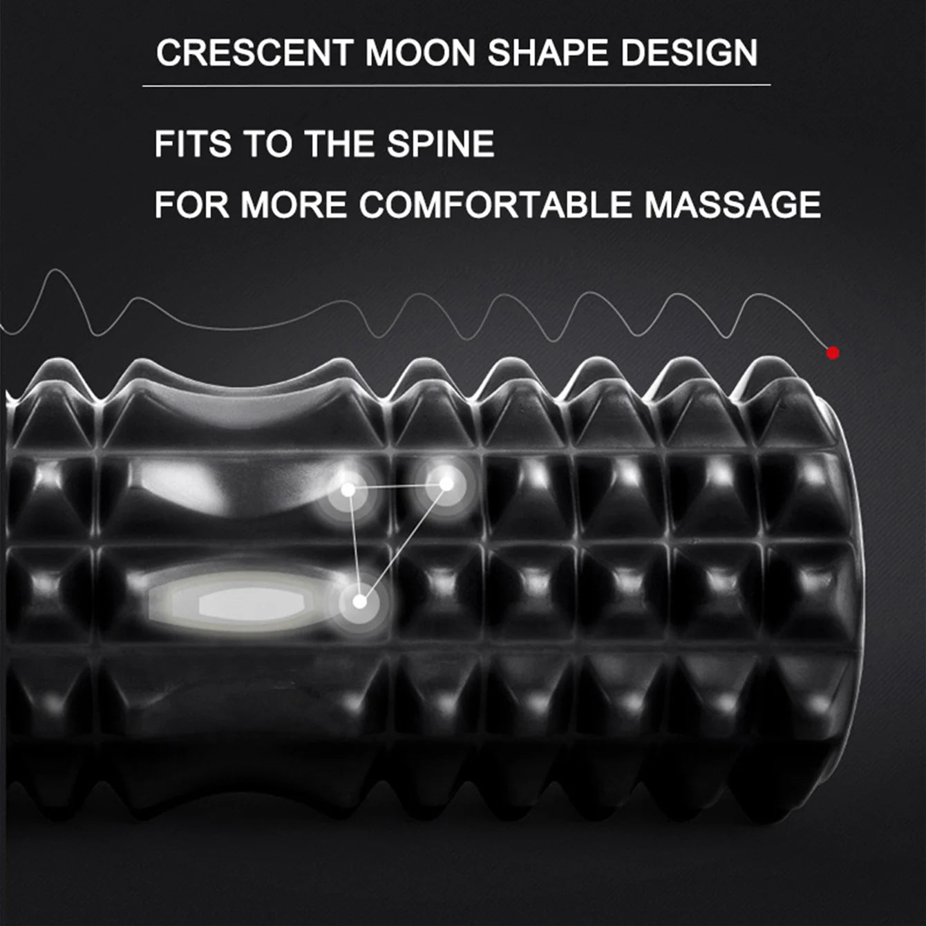 Crescent Foam Axis 45×13 cm – for yoga, fitness, and muscle relaxation.