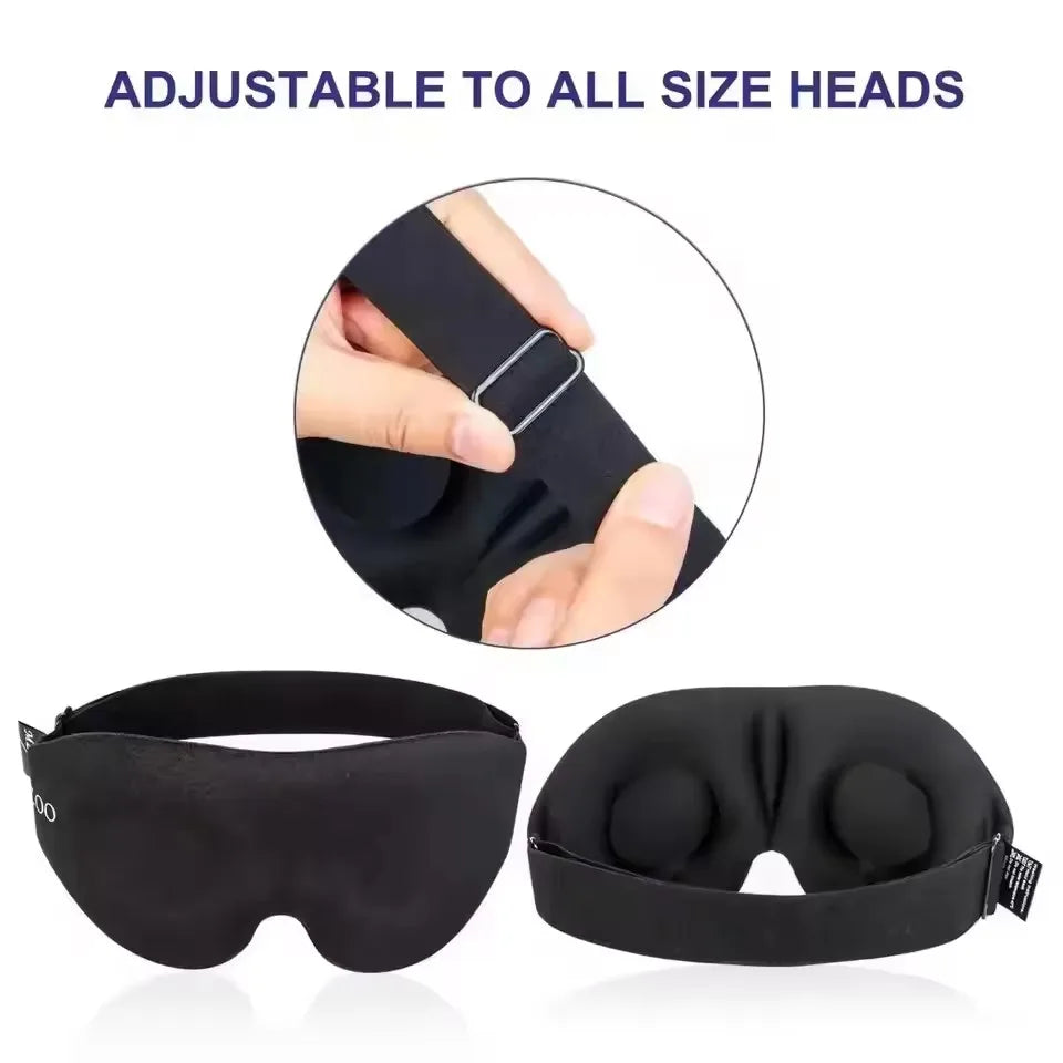3D Sleep Eye Mask with Earplugs – Light Blocking