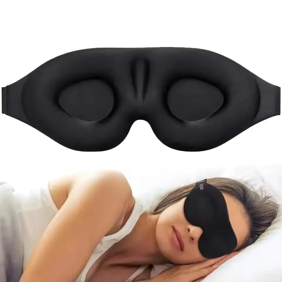 3D Sleep Eye Mask with Earplugs – Light Blocking