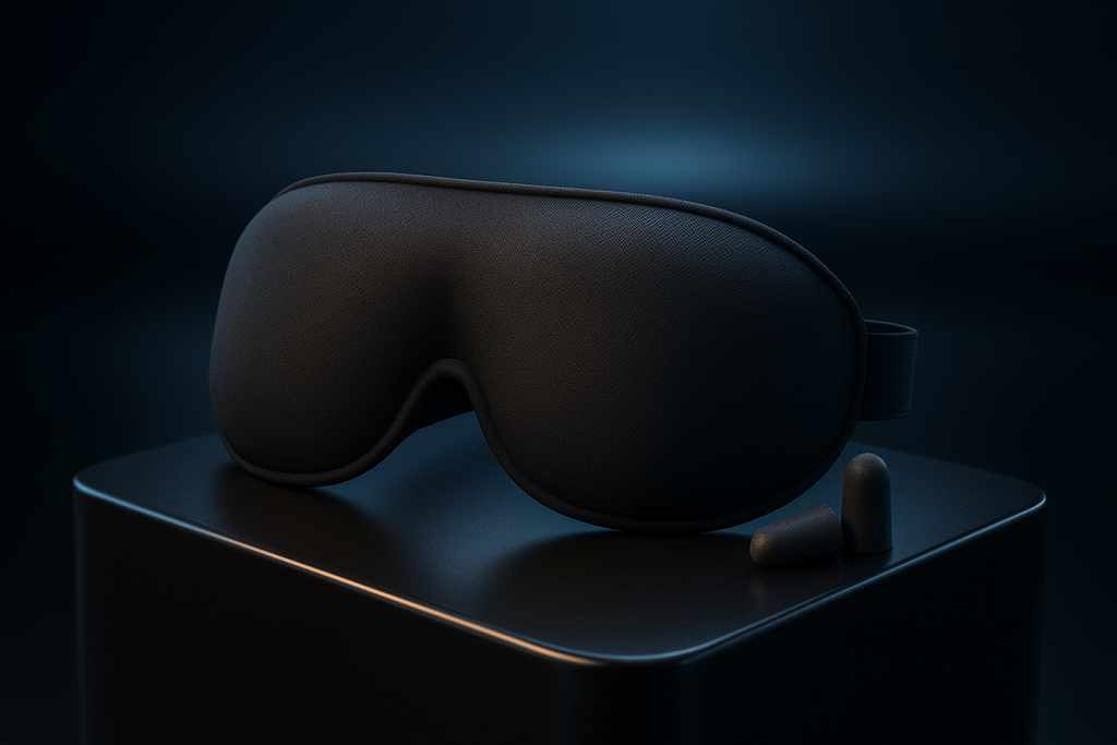3D Sleep Eye Mask with Earplugs – Light Blocking